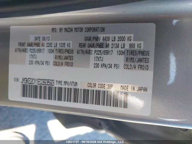 Mazda Cx-5 Touring 2014 JM3KE2CY1E0393593 Image 9