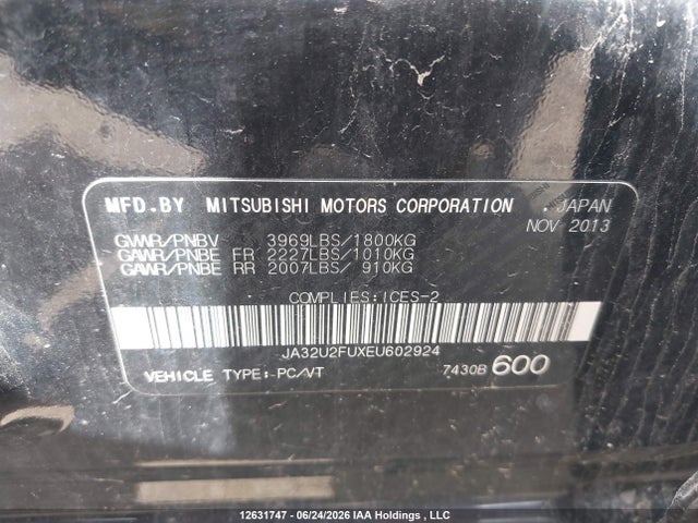 JA32U2FUXEU602924 Mitsubishi Lancer Es/es Sport