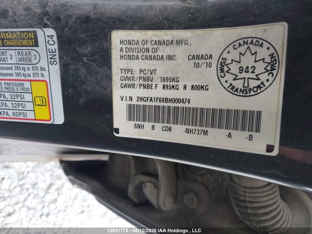 Aukcja sprzedaży 2011 Honda Civic Se, vin: 2HGFA1F69BH000474, numer aukcji: 12631775