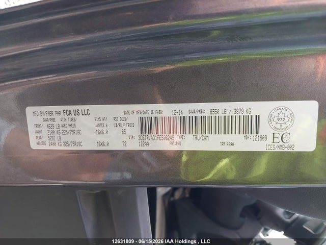 3C6TRVAD1FE506249 RAM Promaster 1500 Low Roof