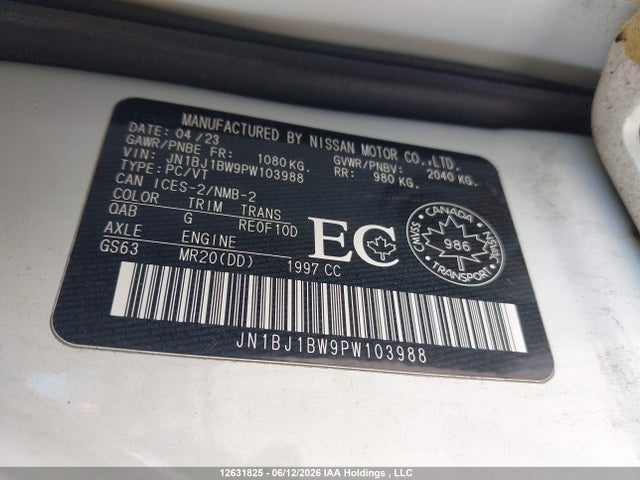 Продаж на аукціоні авто 2023 Nissan Qashqai Sl/sv, vin: JN1BJ1BW9PW103988, номер лоту: 12631825