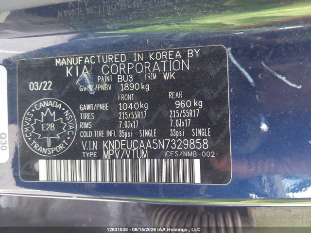 KNDEUCAA5N7329858 KIA SELTOS EX