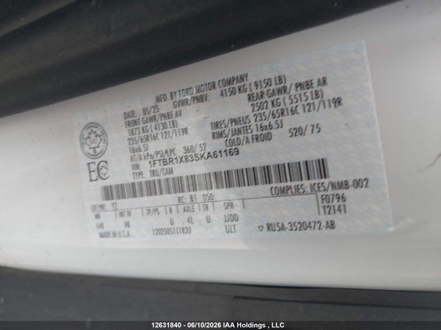 Ford Transit T-250 2025 1FTBR1X83SKA61169 Image 9