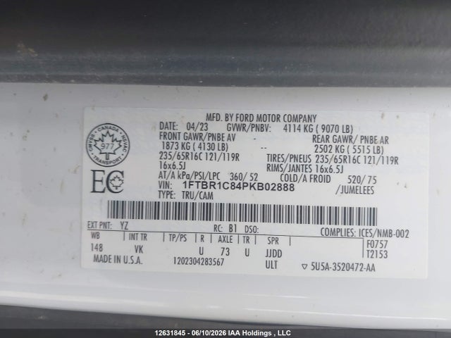 Ford Transit T-250 2023 1FTBR1C84PKB02888 Image 9
