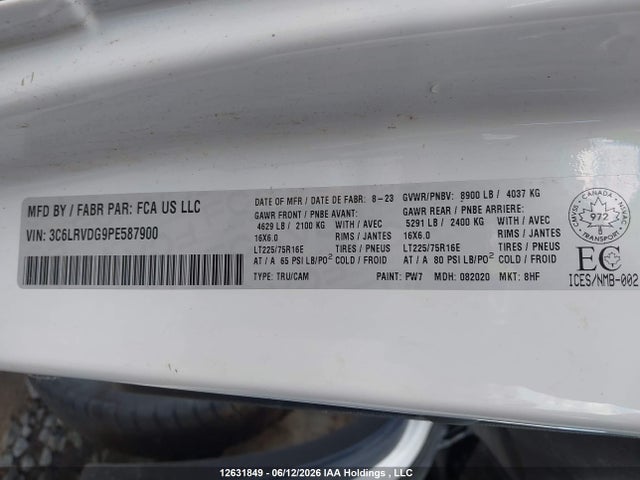 Aukcja sprzedaży 2023 Ram Promaster 2500 2500 High, vin: 3C6LRVDG9PE587900, numer aukcji: 12631849
