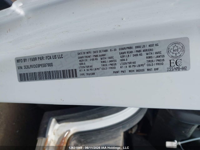 Aukcja sprzedaży 2023 Ram Promaster 2500 2500 High, vin: 3C6LRVDG9PE587900, numer aukcji: 12631849