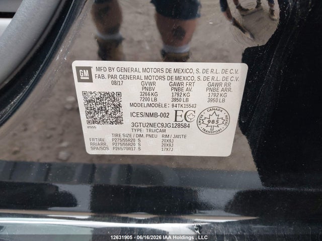Продажа на аукционе авто 2018 Gmc Sierra 1500 Slt, vin: 3GTU2NEC9JG128584, номер лота: 12631905