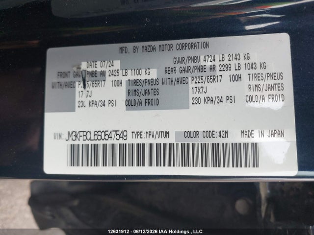 JM3KFBCL6S0547549 Mazda Cx-5 Preferred