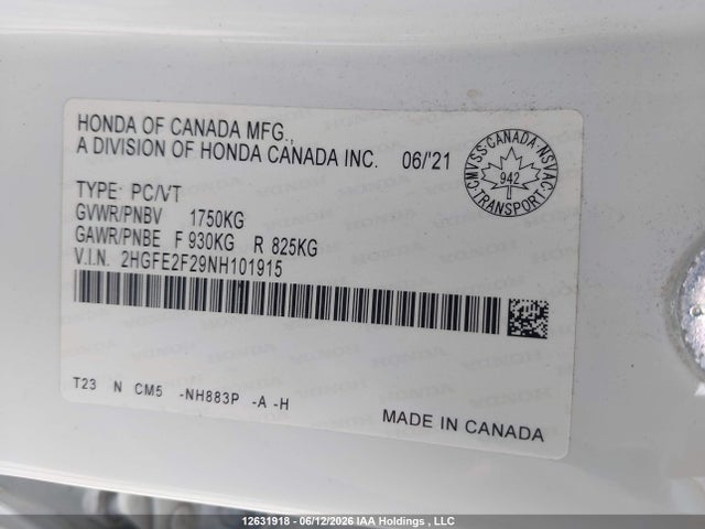 Honda Civic Lx 2022 2HGFE2F29NH101915 Image 18
