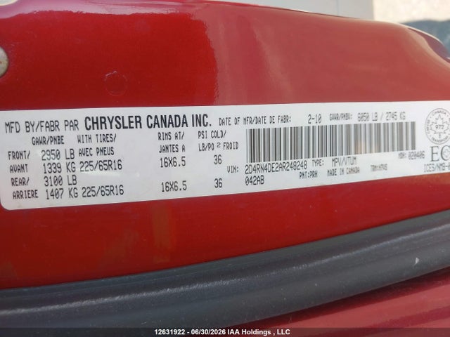 Продаж на аукціоні авто 2010 Dodge Grand Caravan Se, vin: 2D4RN4DE2AR248248, номер лоту: 12631922