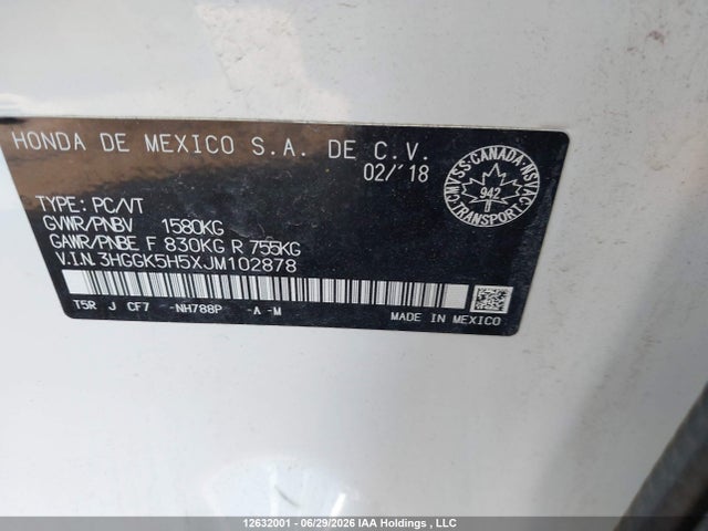 Продаж на аукціоні авто 2018 Honda Fit, vin: 3HGGK5H5XJM102878, номер лоту: 12632001