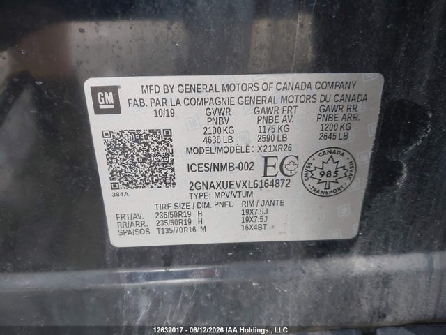 Chevrolet EQUINOX LT 2020 2GNAXUEVXL6164872 Image 18