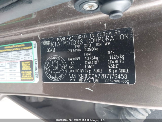 Продаж на аукціоні авто 2011 Kia Sportage Ex/sx, vin: KNDPCCA22B7176453, номер лоту: 12632018