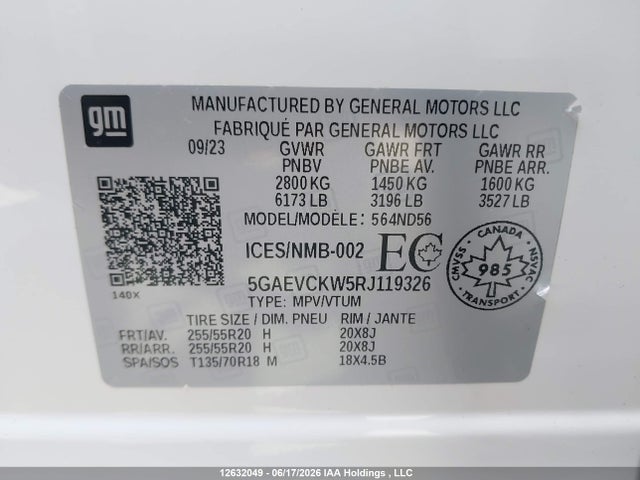 Buick Enclave Avenir 2024 5GAEVCKW5RJ119326 Image 19
