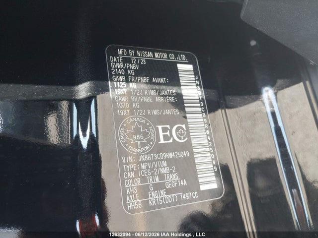 Продаж на аукціоні авто 2024 Nissan Rogue, vin: JN8BT3CB9RW425049, номер лоту: 12632094