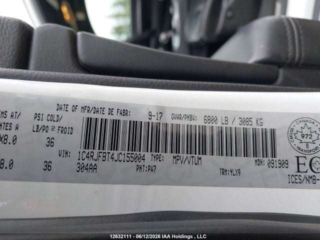 1C4RJFBT4JC155004 Jeep Grand Cherokee Limited
