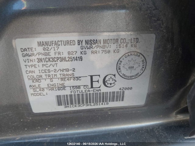 Nissan Micra 2017 3N1CK3CP3HL251419 Image 9