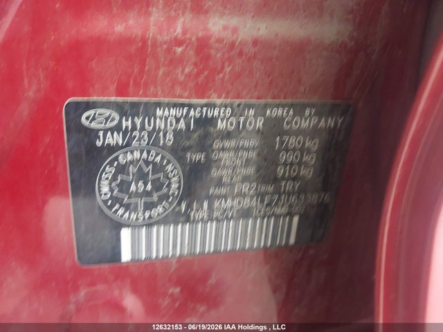 KMHD84LF7JU633876 Hyundai Elantra