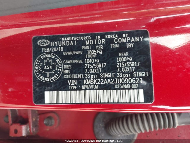 2018 Hyundai Kona Sel მანქანა იყიდება აუქციონზე, vin: KM8K22AA2JU090621, აუქციონის ნომერი: 12632161