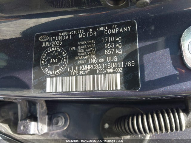 12632184 :رقم المزاد ، KMHRC8A31SU411789 vin ، 2025 Hyundai Venue Sel/limited مزاد بيع