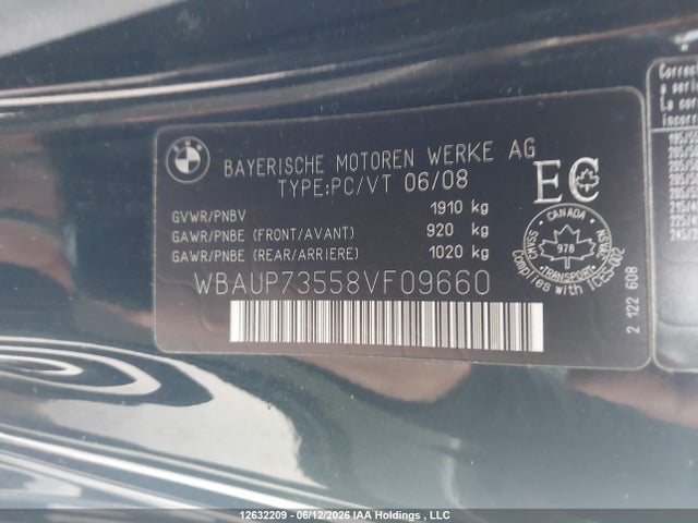 Aukcja sprzedaży 2008 Bmw 128i, vin: WBAUP73558VF09660, numer aukcji: 12632209