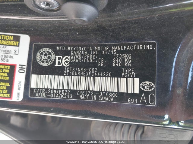 2T1BURHEXFC444230 Toyota Corolla