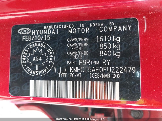 Hyundai Accent 2015 KMHCT5AE0FU222479 Image 19