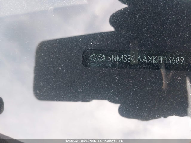 Aukcja sprzedaży 2019 Hyundai Santa Fe Sel/sel Plus, vin: 5NMS3CAAXKH113689, numer aukcji: 12632259