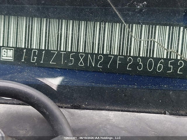 2007 Chevrolet Malibu Lt მანქანა იყიდება აუქციონზე, vin: 1G1ZT58N27F230652, აუქციონის ნომერი: 12632301
