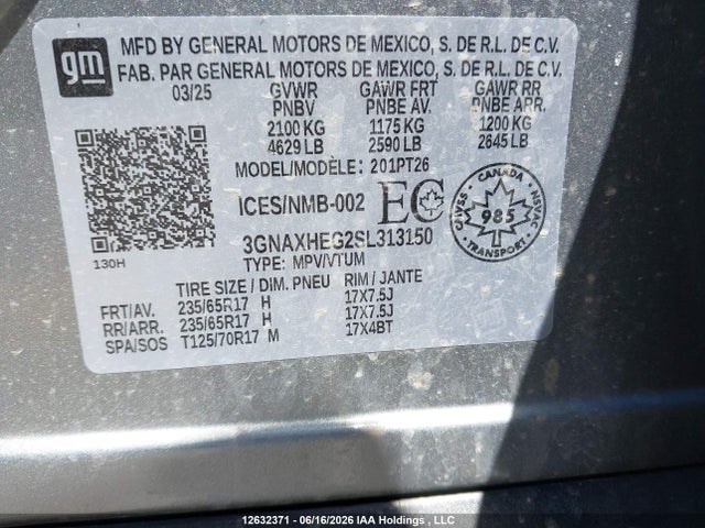 Chevrolet Equinox 2025 3GNAXHEG2SL313150 Image 9
