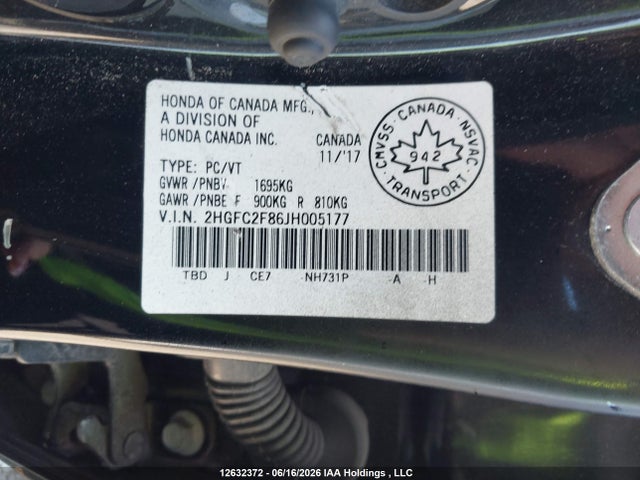Honda Civic Ex 4dr 2018 2HGFC2F86JH005177 Image 9