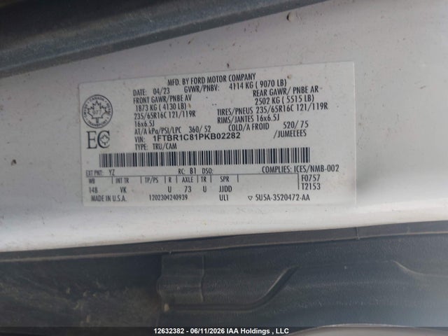 Ford Transit T-250 2023 1FTBR1C81PKB02282 Image 9