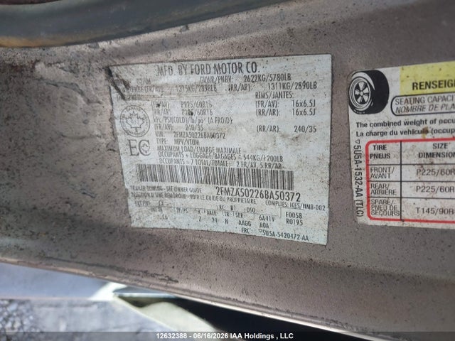 Продажа на аукционе авто 2006 Ford Freestar S, vin: 2FMZA50226BA50372, номер лота: 12632388