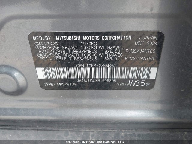 JA4AJUAUXRU606805 Mitsubishi RVR ES