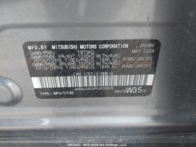 JA4AJUAUXRU606805 Mitsubishi RVR ES