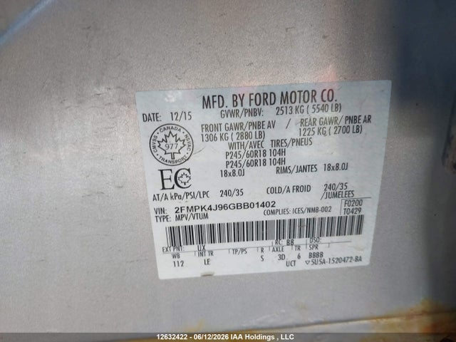 2FMPK4J96GBB01402 Ford Edge
