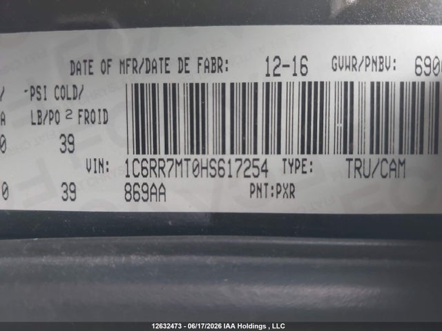 RAM 1500 Sport 2017 1C6RR7MT0HS617254 Image 9