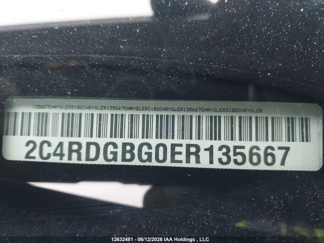 12632481 :رقم المزاد ، 2C4RDGBG0ER135667 vin ، 2014 Dodge Grand Caravan Se مزاد بيع