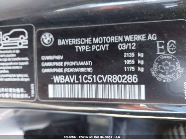 Aukcja sprzedaży 2012 Bmw X1 Xdrive28i, vin: WBAVL1C51CVR80286, numer aukcji: 12632489
