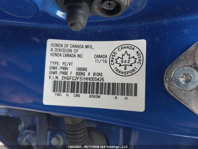 Honda Civic 2017 2HGFC2F51HH005426 Image 19