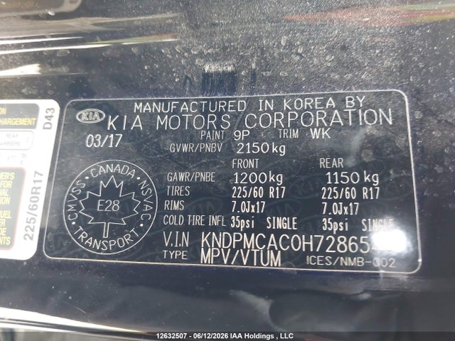 Продаж на аукціоні авто 2017 Kia Sportage Lx, vin: KNDPMCAC0H7286545, номер лоту: 12632507