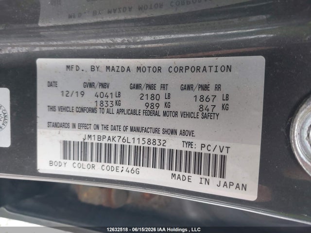 Mazda 3 Gx 2020 JM1BPAK76L1158832 Image 9