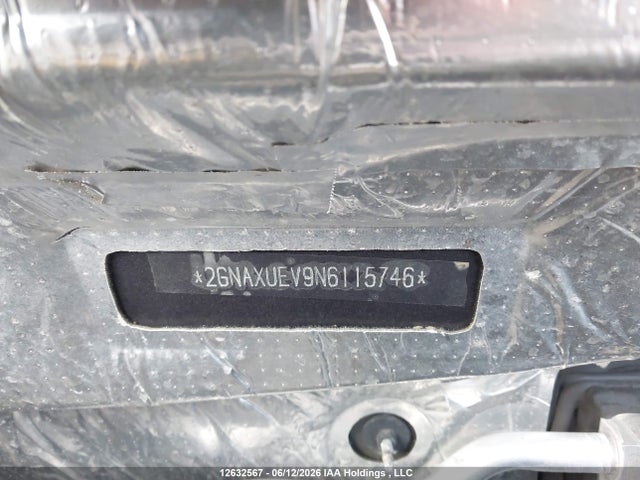 12632567 :رقم المزاد ، 2GNAXUEV9N6115746 vin ، 2022 Chevrolet Equinox Lt مزاد بيع