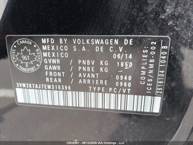 Volkswagen Jetta 2014 3VW2K7AJ7EM315396 Image 18