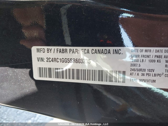 Chrysler Pacifica Limited 2025 2C4RC1GG5SR603235 Image 9