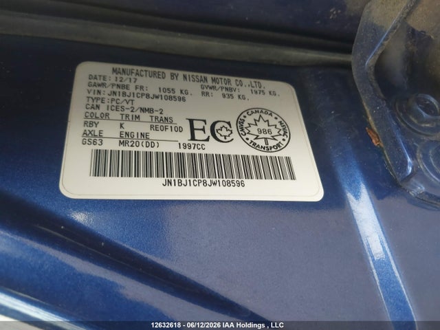 JN1BJ1CP8JW108596 Nissan QASHQAI