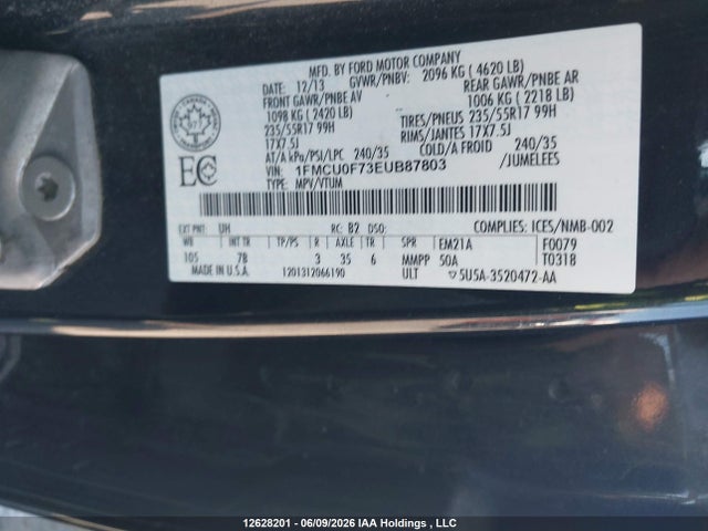 1FMCU0F73EUB87803 Ford ESCAPE S