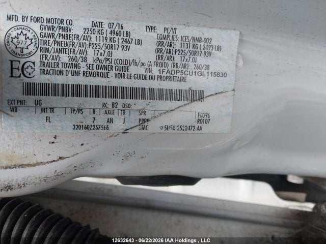 Ford C-max Energi Sel 2016 1FADP5CU1GL115830 Image 19