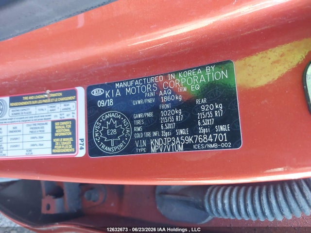 12632673 :رقم المزاد ، KNDJP3A59K7684701 vin ، 2019 Kia Soul Ex/ex Premium/ex Tech/ex+ مزاد بيع