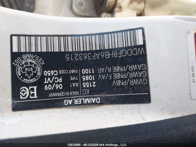 12632695 :رقم المزاد ، WDDGF8HB6AF363215 vin ، 2010 Mercedes-benz C 350 4matic مزاد بيع
